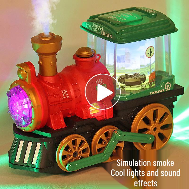 

Children s Luminous Electric Train Toy with Music & Spray Effect