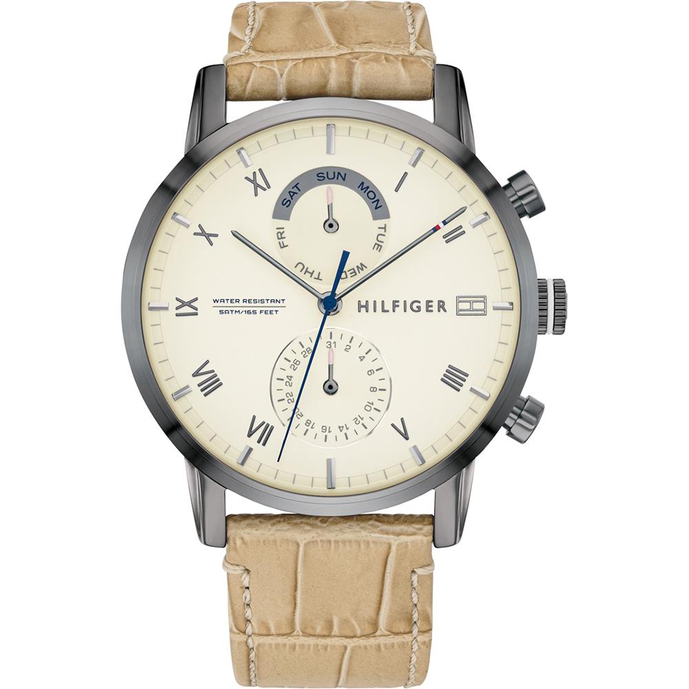 Tommy Hilfiger Kane Beige Leather Strap Gents Quartz Watch 1710399 бежевый