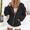 Women's Fashionable Casual Solid-color Long-sleeved Pullover Hooded Jacket