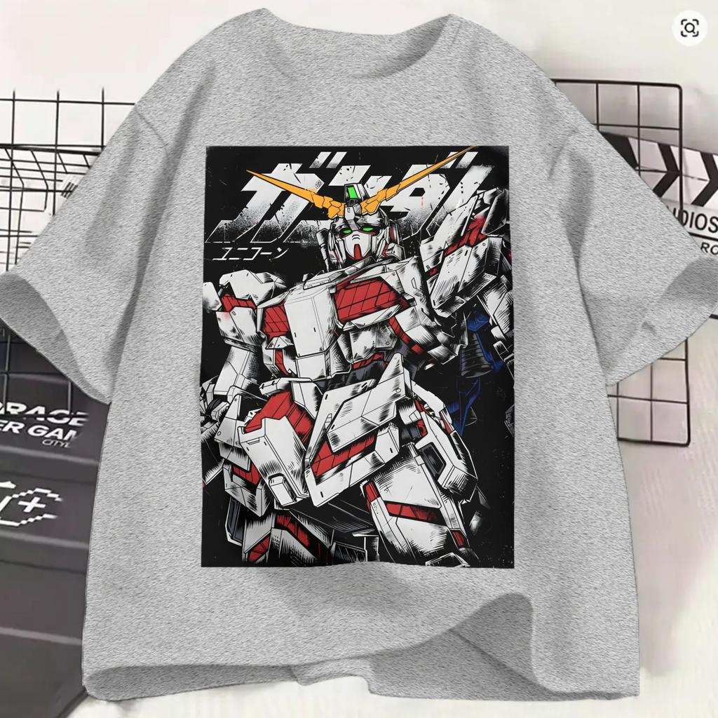 Gundam T Shirt Unisex Pure Cotton Creative Tshirt Round Neck Unicorn Tee Shirt Short Sleeve Clothing Gift Idea