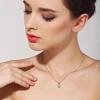 Women Zircon Crystal Pendant Necklace Dainty Elegant Jewelry Birthday Party Gift Accessory