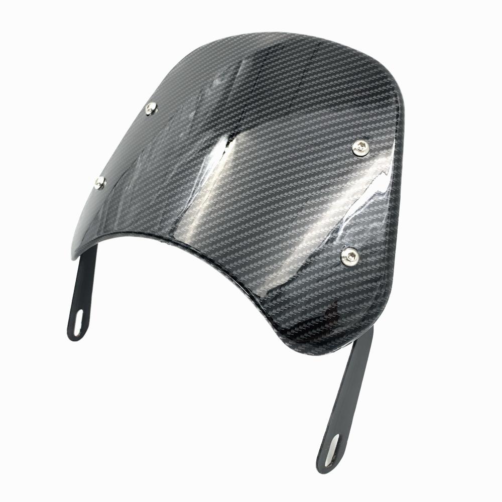Carbon Fiber Painting Motorcycle Small Windshield Retro Small Windshield Front Windshield Universal for Most