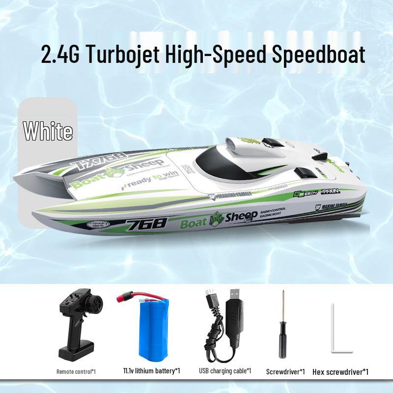 Cross 2.4GHz Brushless Jet Speedboat: High-Speed Electric RC Boat for Boys