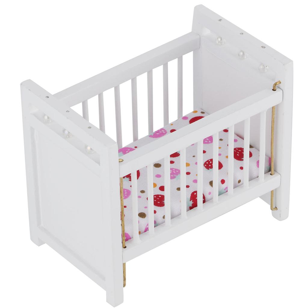 1:12 Dollhouse Mini Bed Model with Mattress Simulation Furniture Model Doll House Accessories