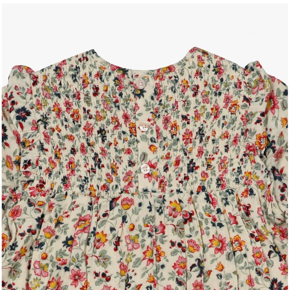 Louis Misha Kinderkleid Blumen Saralou Grau W25 S0157