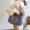 Solid Color Casual Large-capacity Cloth Bag New Simple and Versatile Lightweight Shoulder Handbag Commuter Tote Bag Women