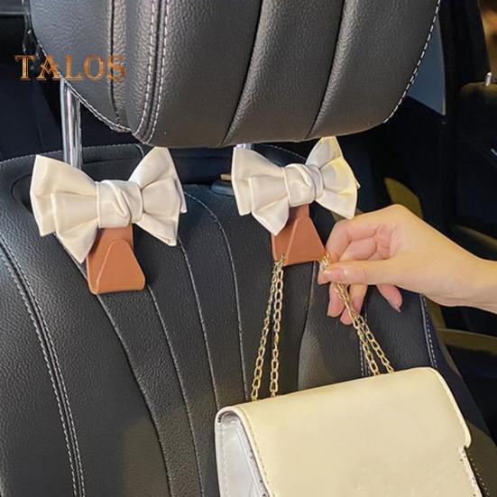 Crochets de voiture en forme de nœud mignon pour dossier de siège de voiture, crochet robuste pour sac à main, accessoires de voiture peu encombrants