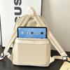 Minimalist Faux Leather Backpack Casual Daily Use Backpack for Women Simple Design Ideal for School Commute Travel and Everyday Outings No Pendant