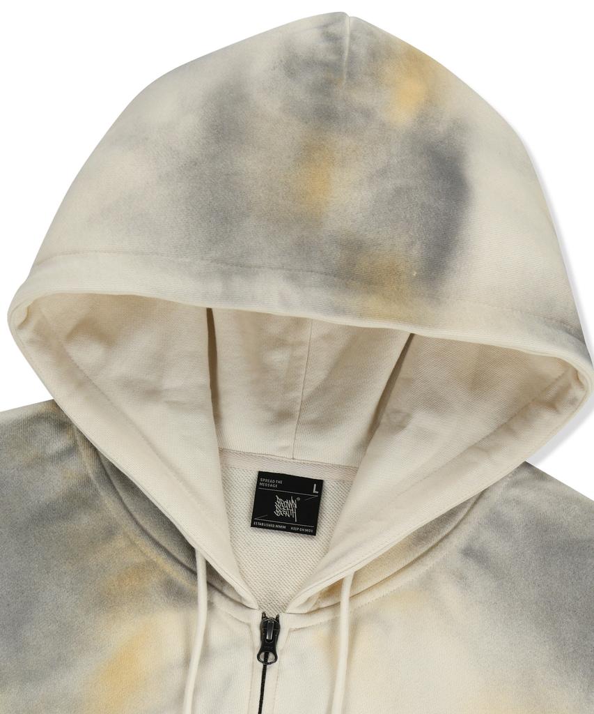 Brownbreath Crush Tag Dirty Hood Zip Up - Beige