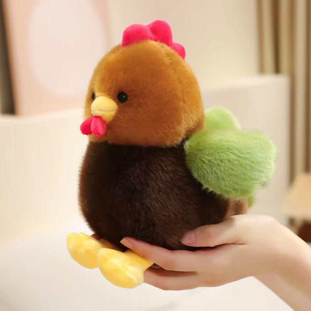 PP Cotton Filled Chicken Plush Doll Realistic Looking Rooster Hen Plush Toy  Home Decor