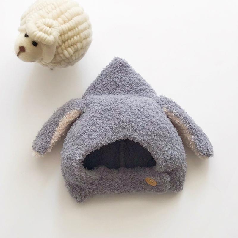 Simpatico Cappello da Bambino Autunno Inverno Orecchie da Coniglio Morbido Peluche Caldo Cappello Berretti per Bambini Tinta Unita Cappello con Paraorecchie Cuffia