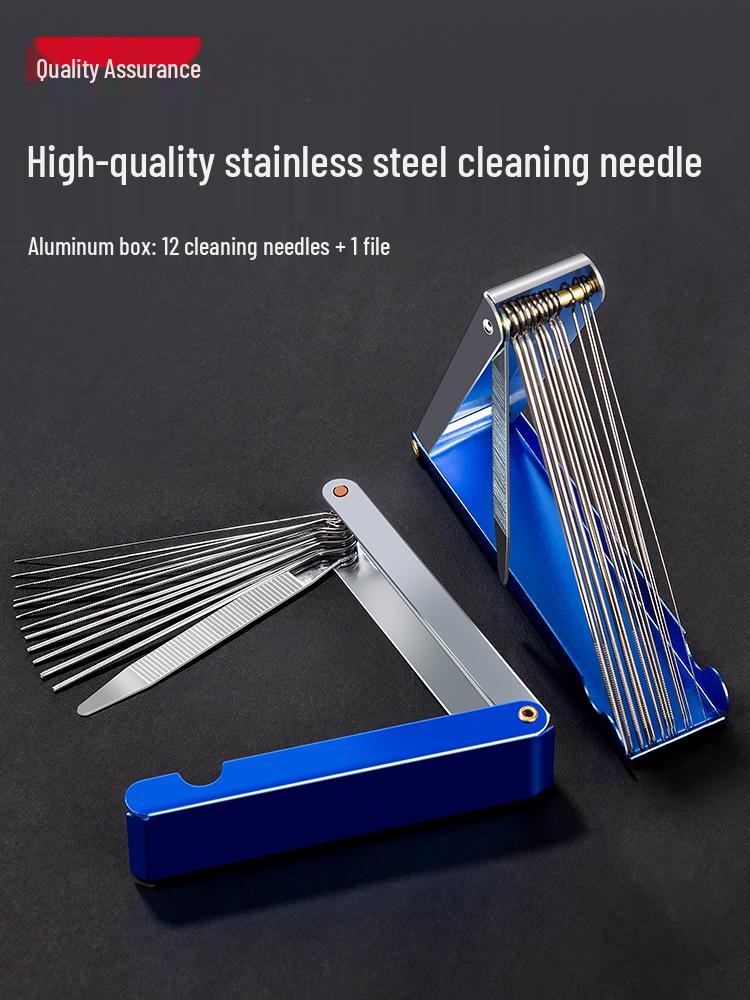 Stainless Steel Cutting Torch Cleaning Needle Set with Aluminum Box