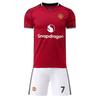 Man Utd Ronaldo 7# Dětský fotbalový dres Set 150-160cm Červený Polyester Sportovní oblečení