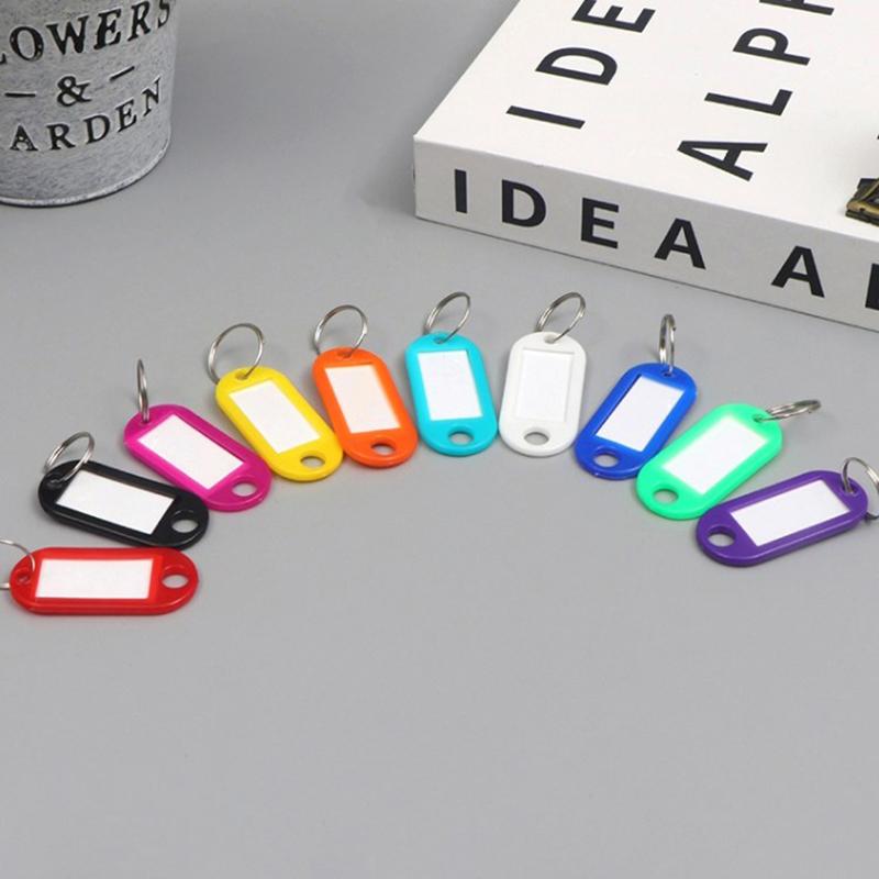 30Pcs Colorful Plastic Keychain Key Tags Label Numbered Name Baggage Tag Id Label Name Tags With Split Ring