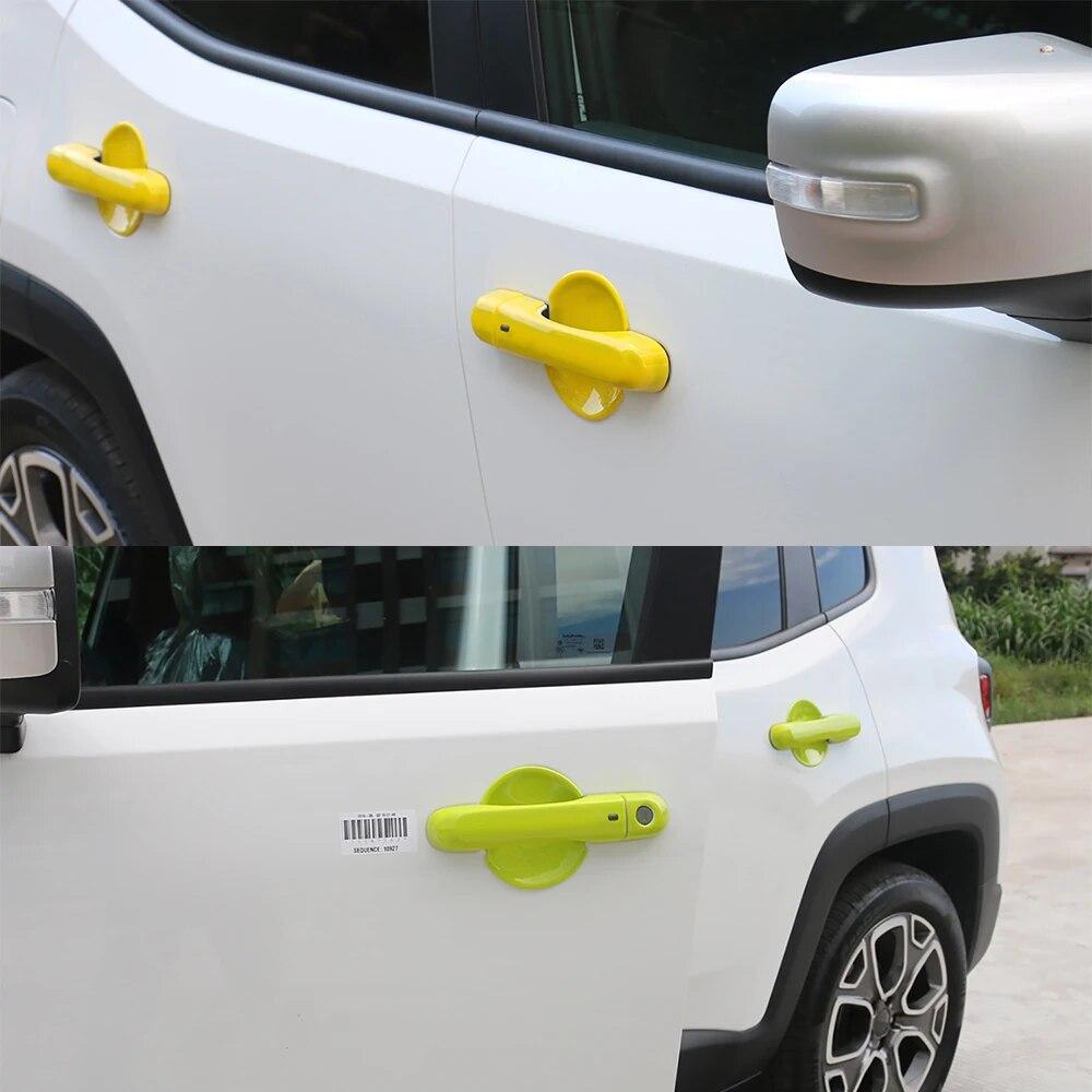 Door Grab Handle Bowl Decoration Cover Trim Sticker for Jeep Renegade 2016 2017 2018    2022 2023 Car Accessory
