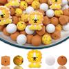 30PCS Silicone Bead Set - Cute Dinosaur, Plant & Flower Designs for DIY Jewelry, Keychains, Bracelets & Craft Pens