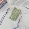 Grid Style, Mobile Phone Bag, Miscellaneous Storage Bag, Walking Key Change Card Bag, Hand-held Small Cloth Bag, Mobile Phone Bag