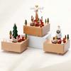 Christmas Carousel Music Box Handmade Wooden Rotary Design Clockwork Musical Ornament Perfect Birthday Valentine's Gift