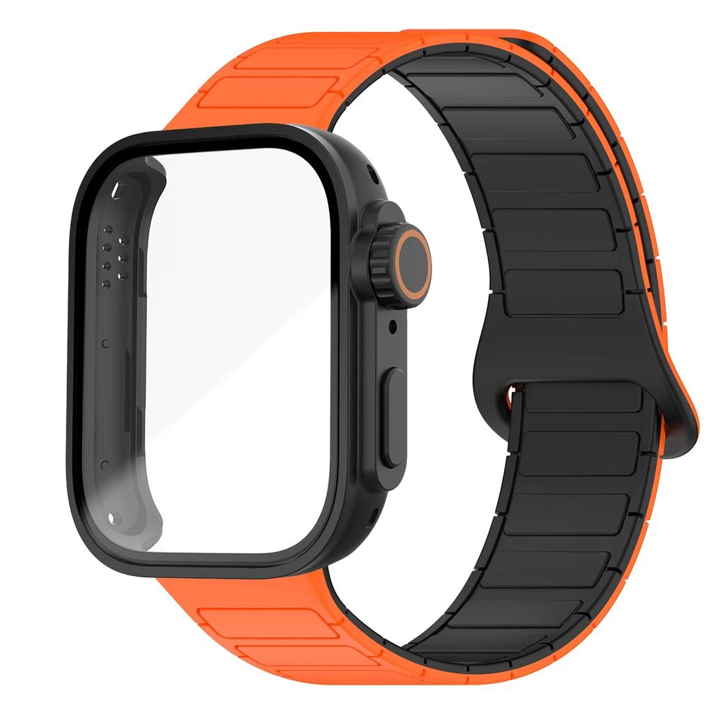 Case+Magnetic Sport Band for Huawei Watch Fit 3 Bracelet Anti Sweat Soft Silicone Wristband Breathable Dual Color Strap