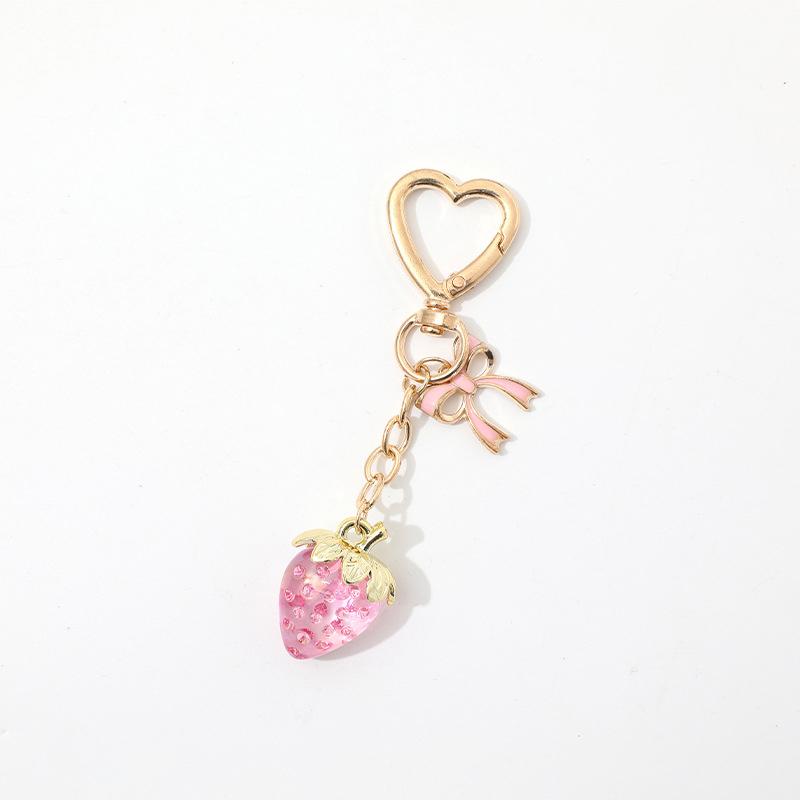Yogodlns Cute Strawberry Bag Pendant Kawaii Heart Flower Women Girs Bag Purse Pendant Accessories Gift one size розовый