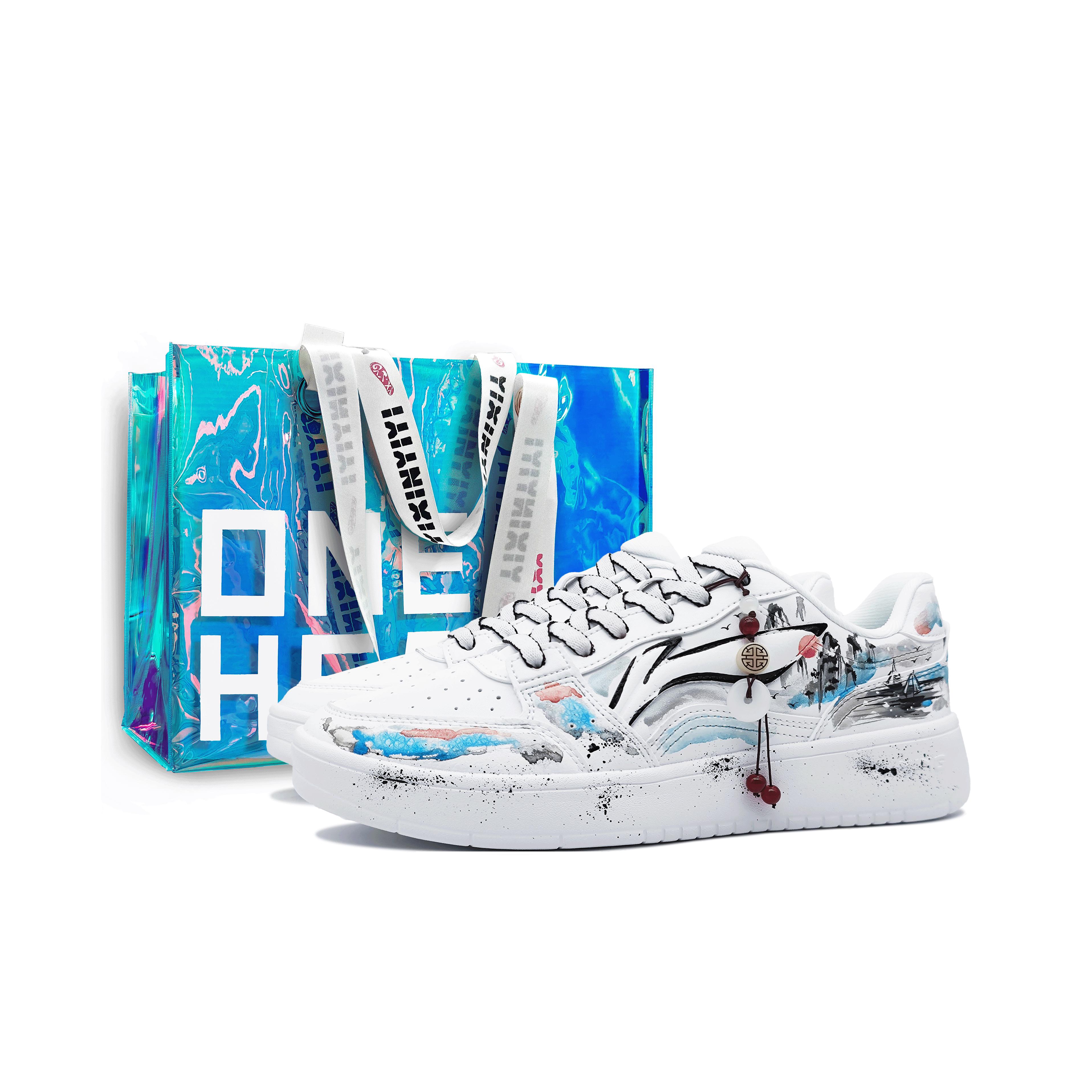 Li Ning Sycee 2 Амортизация Устойчивость к истиранию Амортизация, Износостойкие Низкие Кеды для скейтбординга Унисекс AGCT339-6(Команда16-ЛД) 39