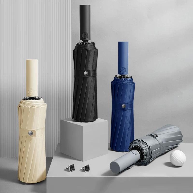 32-Bone Typhoon-Proof Automatic Umbrella Men's Large Strong Wind-Resistant Rainstorm Dedicated Umbrella Rain-Proof Dual-Use Female Folding Umbrella