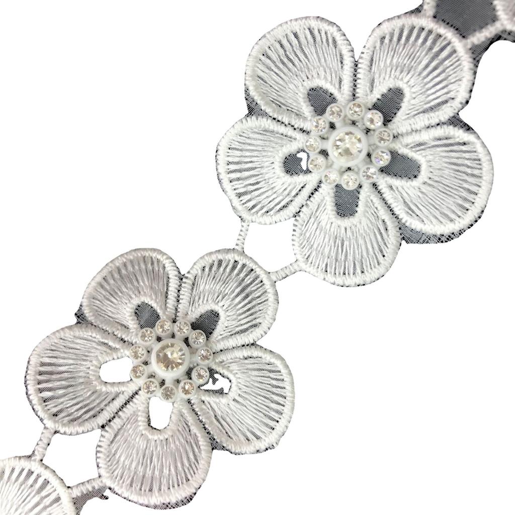 Eugen Yarn Embroidery Lace Beads Barcode Decoration, Five-Leaf Flower, Wedding Dress Diy Accessories