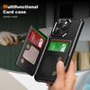 For iPhone 15 Pro Case Card Slot Kickstand Leather+TPU Reinforced Corner Phone Cover