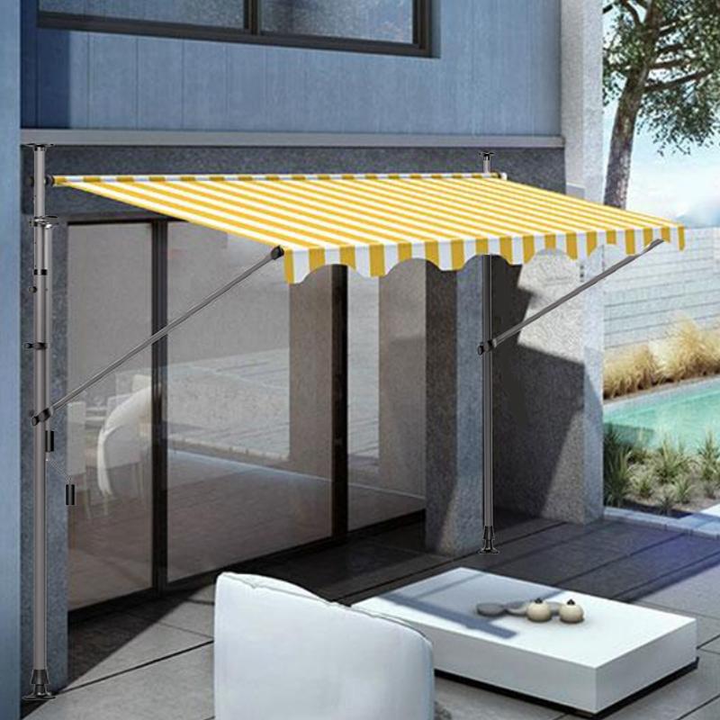 Manual Retractable Shop Door Face Sunshade Canopy No Drilling Required Balcony Curtain Hand Cranked Outdoor Shelter Tent
