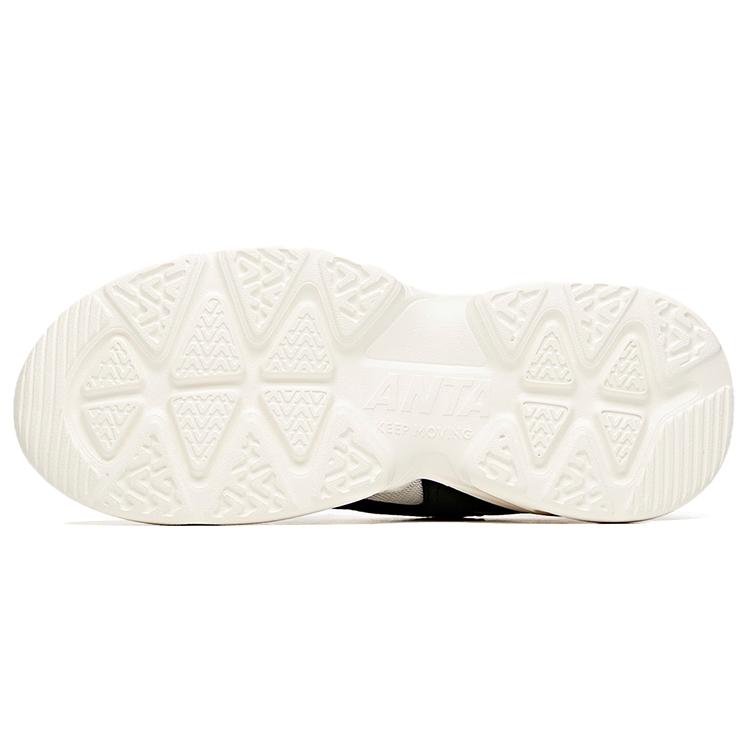 New ANTA Chunky Sneakers Women's Low top Ivory White/Black/Blue 122028825R-4