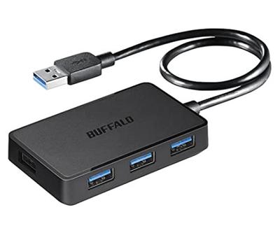 Buffalo BUFFALO Bus Powered 4 Port Hub with Magnet Black BSH4U300U3BK USB3.0