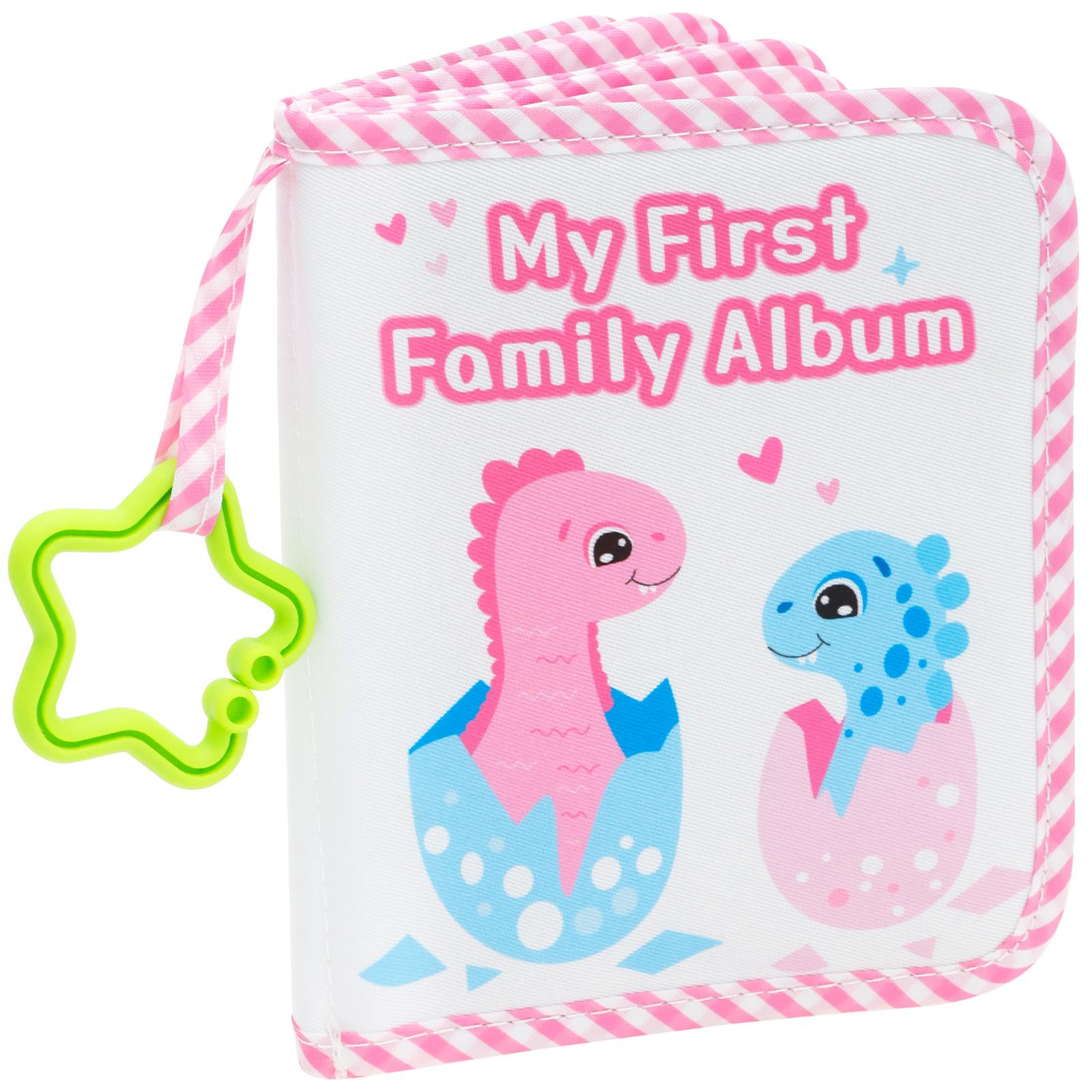 

1 Pc Soft Cloth Baby Photo Album Safe Baby Memory Album with Mirror Toddler Family Memory Book Present for Kids Newborn Toddlers розовый