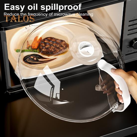 Capa Anti-Salpicos para Micro-ondas Resistente ao Calor Capa Anti-Salpicos Livre de BPA Tampa Transparente com Ventilação Ajustável e Alças Frias ao Toque Protetor de Alimentos Anti-Salpicos