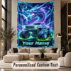 Monster Truck (121) Arazzo Personalizzato con Tema Testo Nome Personalizzato Appeso a Parete Arazzo Decorazione per la Casa Tessuto di Sfondo