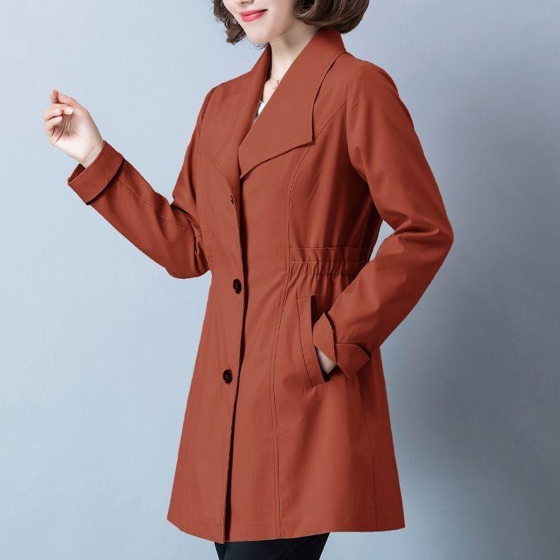 Windbreaker Women's Mid-length, Plus Size, Loose, Thin, Age-reducing, High-end Jacket, Trendy Ins Fat Top