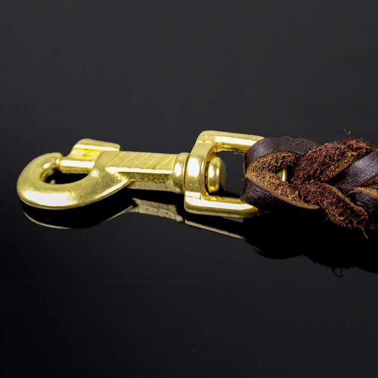 Genuine Cowhide Leather Dog Leash for Golden Retrievers & German Shepherds - Durable Walking Rope