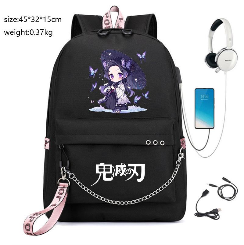 Giappone fumetti anime Demon Slayer Zaino Oxford di Alta Qualità Grande Capacità Borsa a Spalla per Studenti 0012
