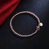 Versatile   Copper cute 4mm Bead Gold Color Chain Bracelets for Women Wedding Party Fashion Jewelry Anniversary Gifts