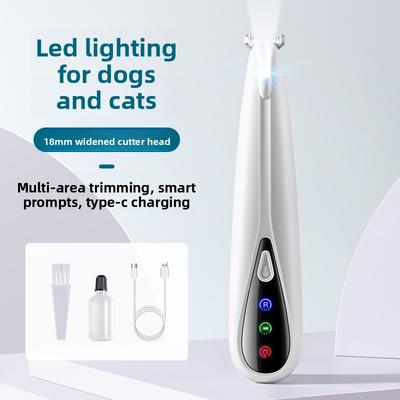 Pet Electric Foot-shaving Device, Electric Trimmer for Cats and Dogs, LED Lamp for Paw Shaving, Foot-shaving Device for Pets, Pet Supplies