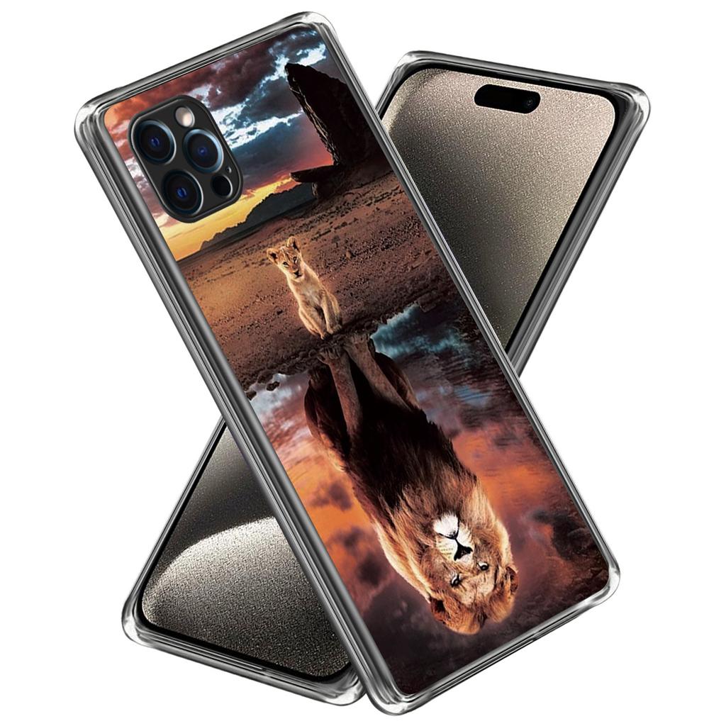 For iPhone 16 Pro Max Case Pattern Printed Shockproof TPU Phone Cover