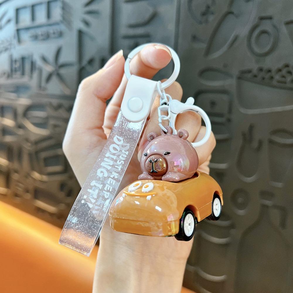 Cute Capybara Car Pendant Cartoon Capybara Aircraft Key Ring Bag Charm