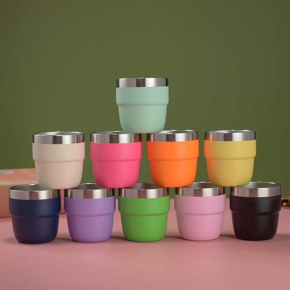 Cross-border 4oz Mini Rambler: Double-layer 304 Stainless Steel Vacuum Insulated Coffee Cup, Hot & Cold