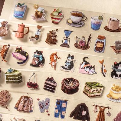 Ketchup Girl Matte PET Tape: Leisure Time Series - 6 Die-Cut Styles for Journal Decoration