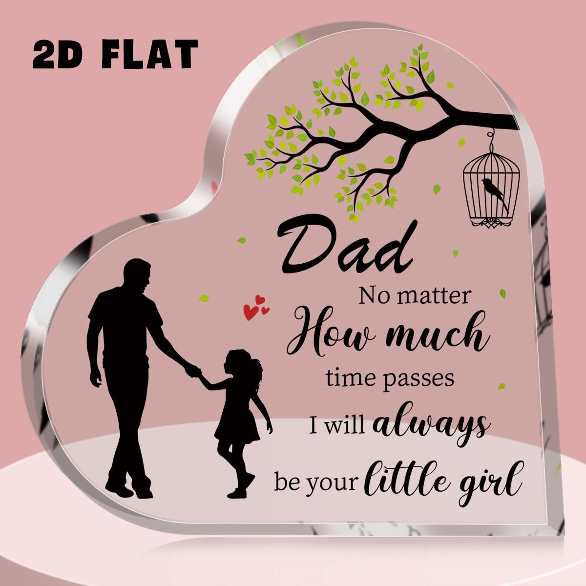 

1pc Father s Day Gifts Acrylic Heart Plaque, Thankful Quote Blessed Wish Memorial Gifts, Table Decor Gifts From Son Daughter -Acrylic Desktop Ornament 10*10cm