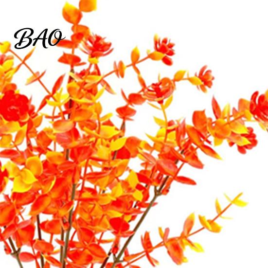 Long Lasting Fake Plants Fall Artificial Flower with Eucalyptus Leaf, Lifelike Faux Plants, Realistic UV Resistant for Autumn Thanksgiving Harvest