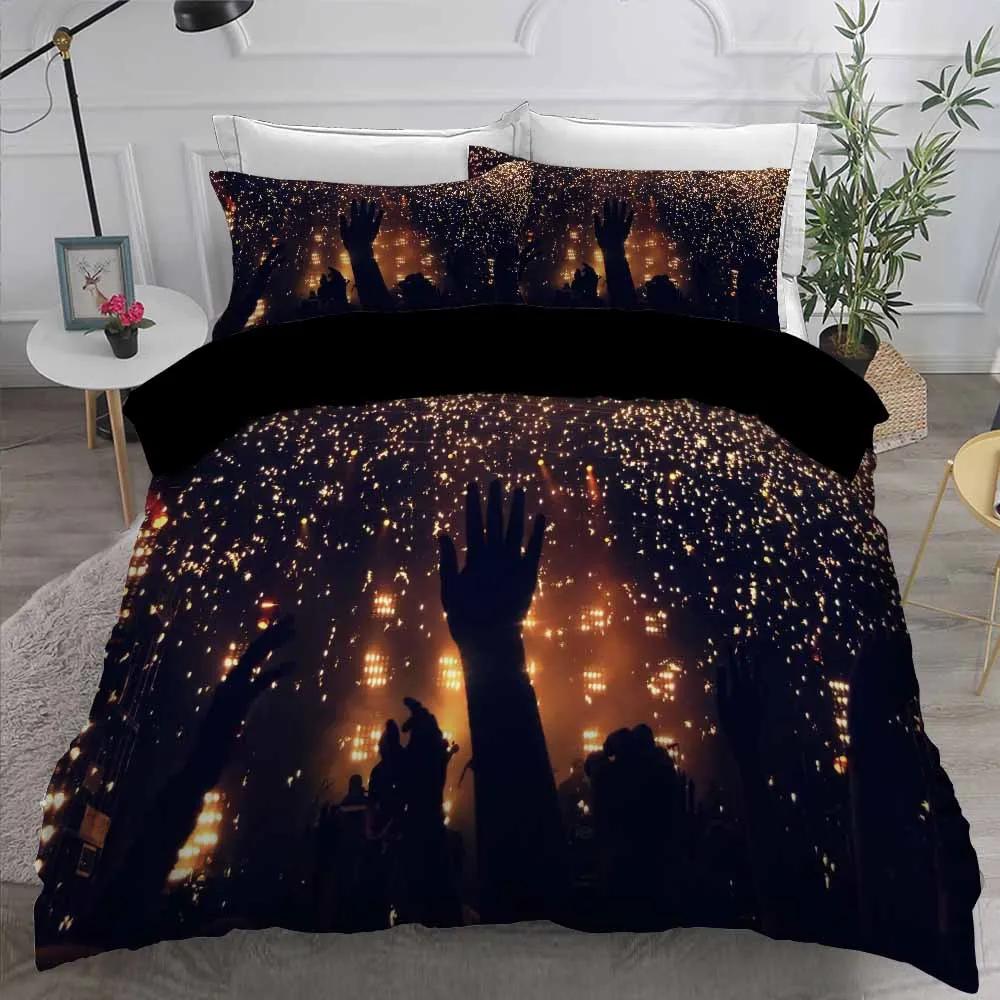 New Fashion Bedding Set For 2 Persons Music Series Bed Linens Sets Dekbedovertrek 240X220 Quilt Cover Pillowcase Cotton Quality