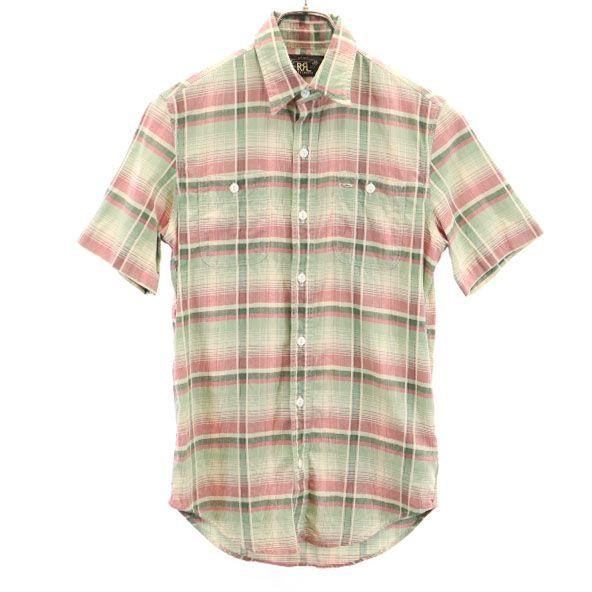 RRL Black Tag One Star Striped Pattern Short sleeve shirt XS RALPH LAUREN Men's Used