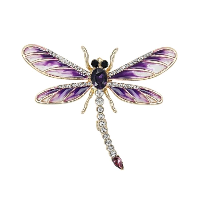 

Multipurpose Fun Sophisticated Dragonflies Brooch Elegant Designs Portable Fashion Accessory for Performers Daily Outfit фиолетовый