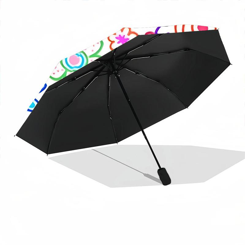 1 Stück Floral Mandala Automatisches Öffnen/Schließen Faltbarer Regenschirm mit 8 Speichen, Winddichter Tragbarer Sonnenschirm Urlaubsgeschenk yy260401046