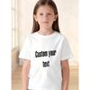 European sizes Children Girls' Summer Cartoon Print Short Sleeve T-Shirt Casual Crew Neck, Comfortable Knit Top with Slight Stretch, Perfect for Girls